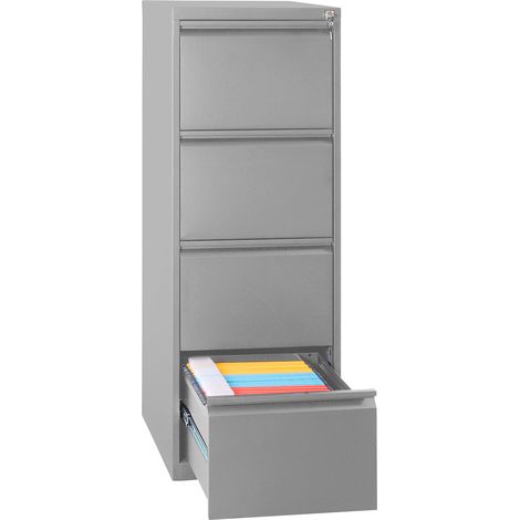 Classificatore 4 Cassetti 46x62x132 cm in Metallo Grigio (1/4)