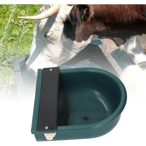 Bac à boire pour animaux avec trou de drainage ABS capacité XL Bac d'eau pour bovins ovins chevaux Vert foncé ABS grande capacité. (1/5)