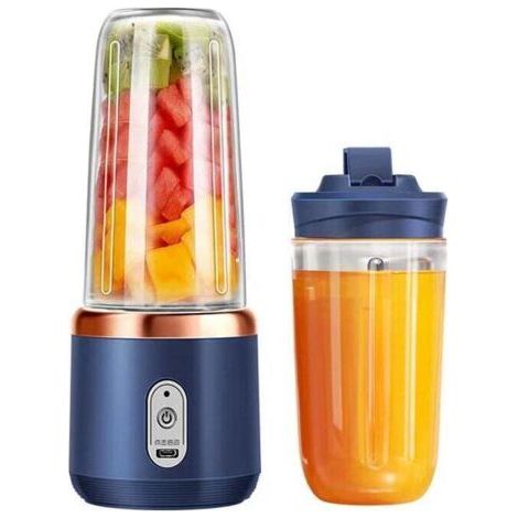 Portable smoothie blender, 400 ml – 6 stainless steel blades – 21,000 rpm – BPA-free – For smoothies, juices, milkshakes, baby food (1/4)