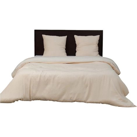 Parure de lit en gaze de microfibre 260 x 240 cm Bicolore ecru