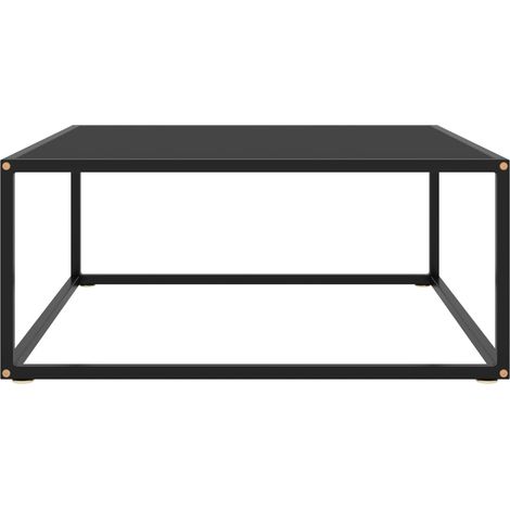 Maison Exclusive - Couchtisch Schwarz mit Schwarzem Glas 80x80x35