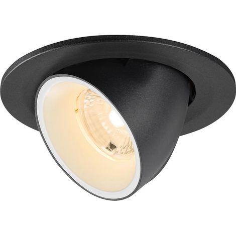Spot encastré NUMINOS® GIMBLE S intérieur 2700 K 40° IP20 rond noir/blanc - SLV - 1009383