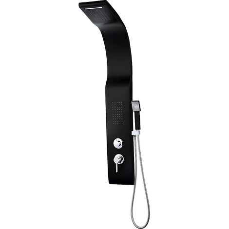 Colonna doccia idromassaggio KOURBEA - Nera - 20 x 132 cm (1/5)