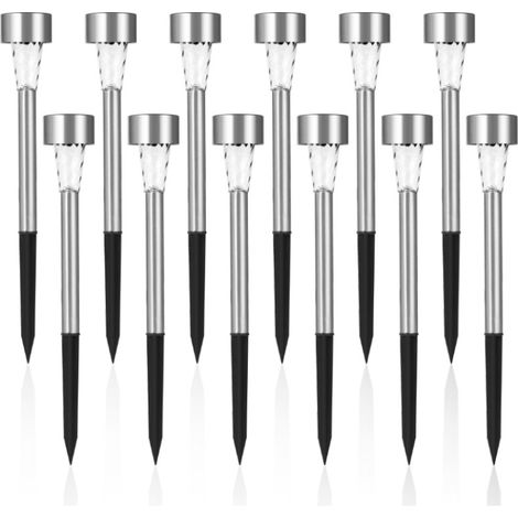 Lampe Solaire Jardin Exterieure au Sol 12pcs Lampes Jardin Etanche Lampe Sans Fil LED Décoration Eclairage Solaire Extérieur Blanche Froide Pour Chemins Pelouse Automatique Rechargeable (1/4)