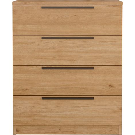 Cajonera 4 Cajones Rebecca Mobili Aoki 87,5x72x42 Tablero de partículas Hierro Marrón Gris Oscuro Moderno