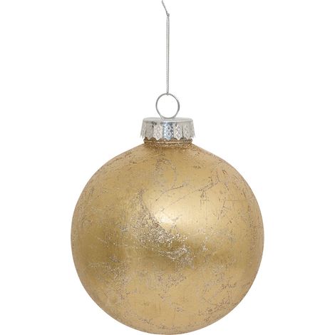 Déco Sapin Boule de Noël XL D 15 cm Doré effet métal - Feeric Christmas (1/2)