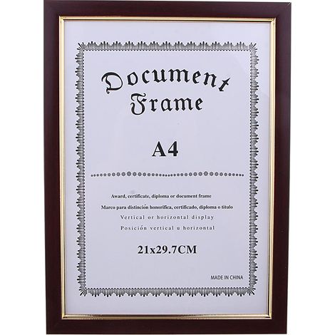Format A4 En Bois Diplôme Certificat Photo Artwork Cadre Photo Vin Rouge (1/5)