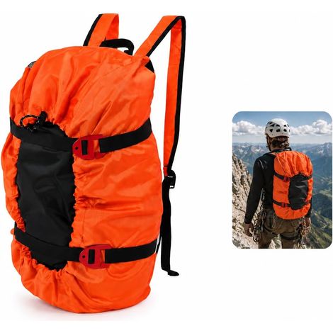 Climbing Bag, 3 Colors Climbing Rope Kit, Waterproof Foldable Shoulder Strap Rope Bag for Outdoor Camping and Hiking (Orange) (1/5)