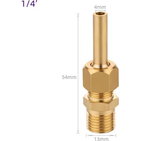 Buse de Fontaine Réglable en Laiton Massif, Jet Droit, Filetage Extérieur Hexagonal 1/4 Pouce, Accessoire pour Bassin et Jardin