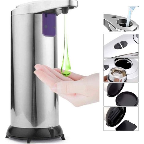 Automatic touchless soap dispenser – Infrared sensor – Waterproof base – 250 ml capacity – Adjustable flow