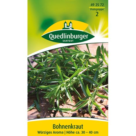 Quedlinburger Saatgut – Sarriette annuelle – Graines d'herbes aromatiques, goût poivré, port buissonnant, hauteur 30-40 cm (1/2)