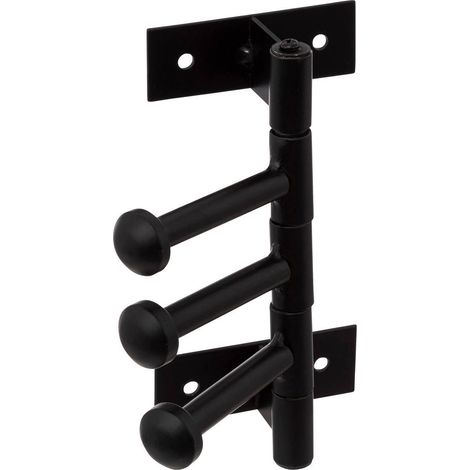 Percha, 3 cabezas giratorias, metal negro - 5five