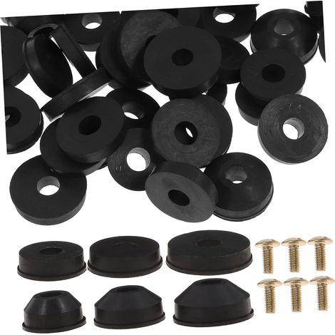 Kit de joints de robinetterie avec rondelles en caoutchouc et vis pour la réparation des fuites de robinetterie de cuisine et salle de bain.