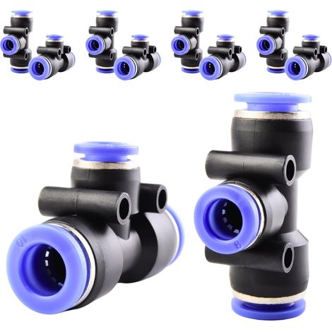10 pièces 16 mm répartiteur en Y à 3 voies, raccord pneumatique, rapide plastique raccords Push to Connect, adaptateur de conduite d'air PY - PEG10-8-10mm (1/5)