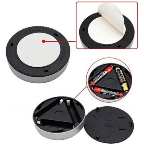 Lampe Spot LED Éclairage Supplémentaire, Lot de 6 Spots LED Autocollants à Piles, Lumières Tactiles Intelligentes Coller,Lampes (1/4)