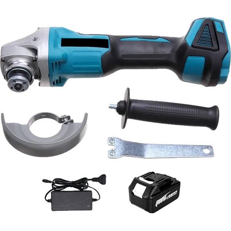Amoladora angular eléctrica, motor sin escobillas, 4 velocidades, con 1 batería. (1/2)
