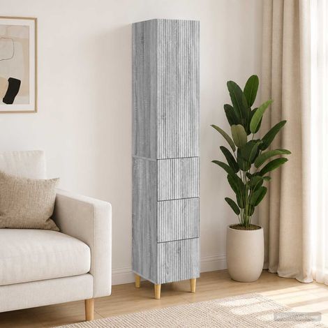 vidaXL Schrankset 2 pcs Grau Sonoma 33 x 34,5 x 90 cm Holzwerkstoff (1/5)