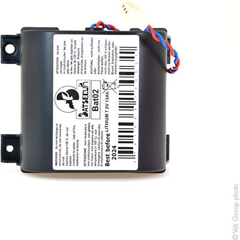 Batterie pour alarme 7.2V 13Ah – Technologie lithium – Compatible DAITEM LOGISTY – Applications : sirènes, détecteurs, centrales – Batsecur