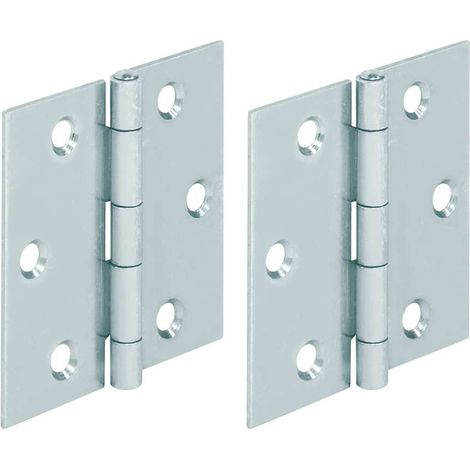 Cyclingcolors – Charnière plate carré acier 60x60mm – Épaisseur 1,35mm – Diamètre trou 57mm – Pour meuble bois porte placard étagère cuisine