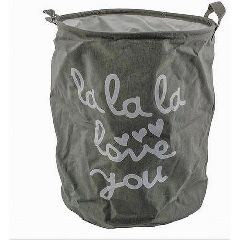Cleafe - Cesto Portabiancheria Pieghevole Scritta Organizer Vestiti Sporchi 40x50cm 10473 - (1/2)