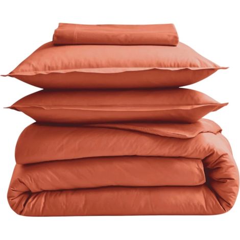 Taie de traversin en 100% coton biologique Terracotta 86x140 cm