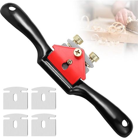 Spokeshave réglable pour le travail du bois, rabot manuel avec 4 lames de rechange (1/5)