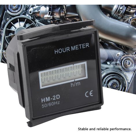 HM-2D AC100-240V Compteur Numérique Électrique Écran LCD Horomètre pour Engins BTP et Génératrices Rail DIN (1/5)