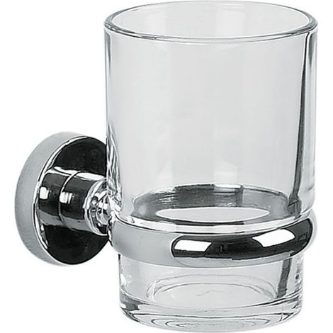 Gobelet à fixer Verre & Acier Chromé ATLANTIC Transparent Spirella (1/4)