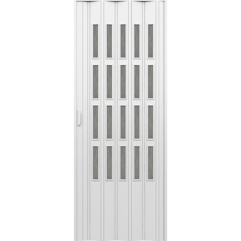 Porta darredo per interno a soffietto con vetro niagara fume cm 83 x 214 (1/3)