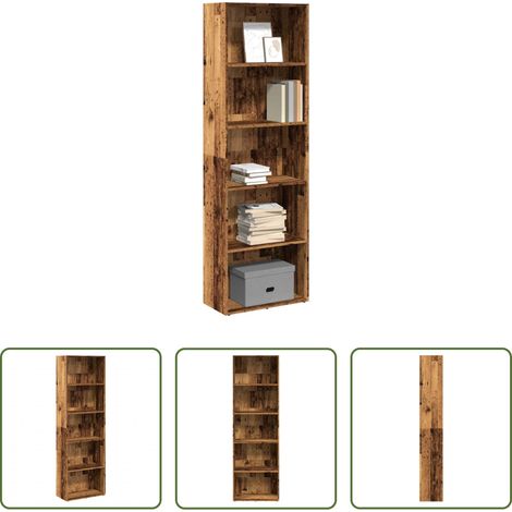 vidaXL Bücherregal Altholz - Bücherregal Altholz-Optik 60x30x189 cm Holzwerkstoff (1/5)
