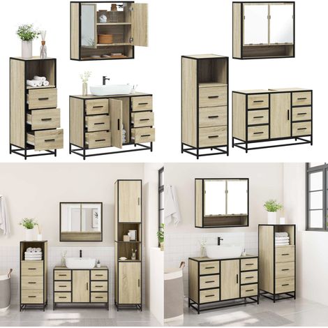 vidaXL Ensemble de meubles de salle de bain 3 pcs chêne sonoma (1/5)