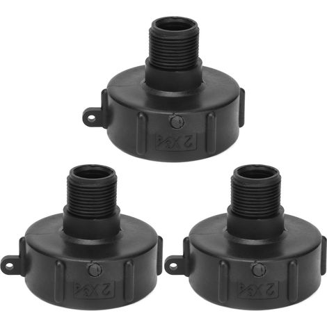 3 connecteurs pour réservoir IBC, filetage G3/4, adaptateurs de vidange en plastique ABS, accessoires de remplacement de vanne S60-2 pouces NPS (1/5)