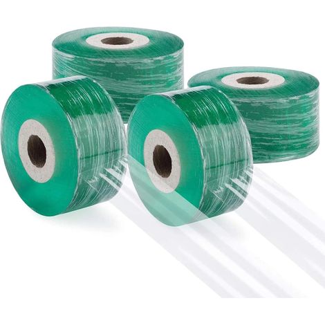 4 rotoli di nastro per innesti autoadesivo verde, 3 cm x 100 m, cera per alberi e sigillante per ferite, nastro per orticoltura di alberi da frutto. (1/5)