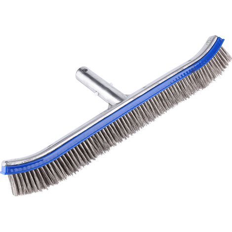 Brosse de Piscine 18 Pouces Brosse de Piscine à Poils en Acier Brosse de Nettoyage de Piscine à Ressort Brosse de Nettoyage de Bassin Spa 44 X 16 Cm (1/5)