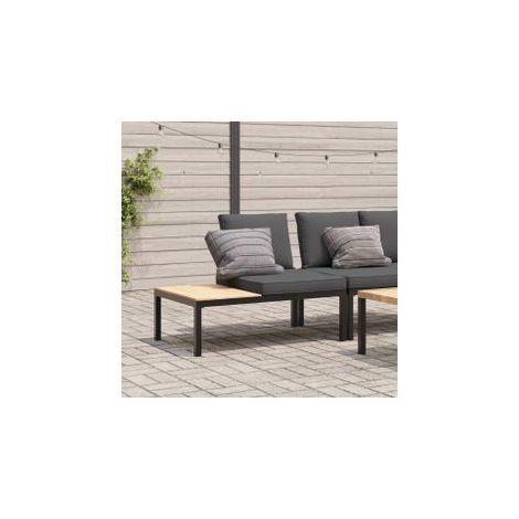Banc de jardin avec coussins noir aluminium (1/5)