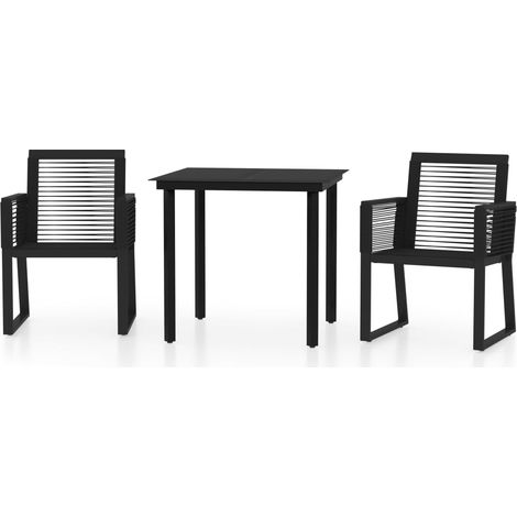 Ensemble à manger de jardin 3 pcs，Salon de jardin Noir CFW47191 (1/5)