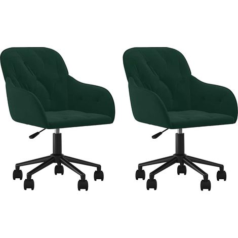 Maison Exclusive - Sedie da Pranzo Girevoli 2 pz Verde Scuro in Velluto