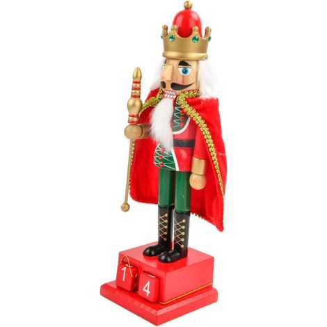 Casse-Noisette en Bois 38 CM Calendrier de Compte à Rebours de Noël Figurine Décorative Traditionnelle pour Salon Bureau Chambre Décoration Festive (1/5)
