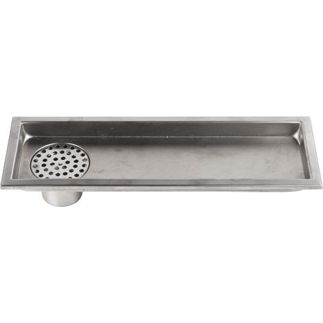 Grand débit rectangulaire en acier inoxydable pour douche, caniveau d'évacuation de salle de bain (drain latéral)