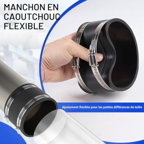 Tuyau gainé de caoutchouc 100 mm EPDM Connecteur flexible (1/3)