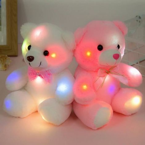 Ours En Peluche - Lumineux LED - 22 Cm - Coton PP - Pour Chambre Enfant - 1 Pièce (1/4)