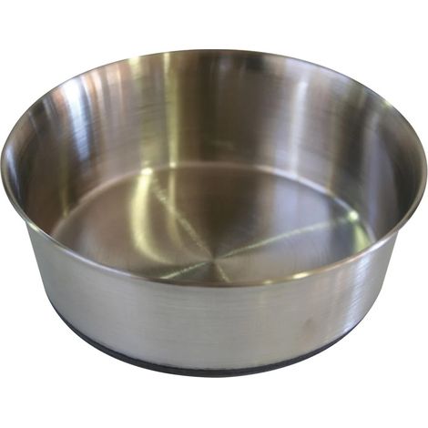 gamelle pour chien en acier inoxydable heavy avec base en caoutchouc 1,0 l