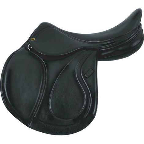 16,5 = 42 cm, Noir: Selle d'obstacle Los Angeles en cuir avec garrot interchangeable (1/5)