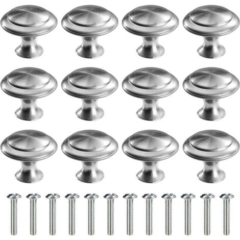 12 Stück (232321mm) silberne runde Türgriffe, Schubladengriffe, Schubladengriffe mit Schrauben für Schränke und Büros (1/5)