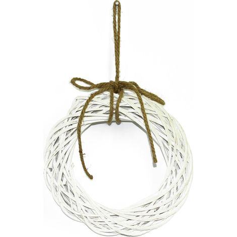 Ghirlanda retro porta natalizio intreccio naturale con corda in juta Ø 35 cm