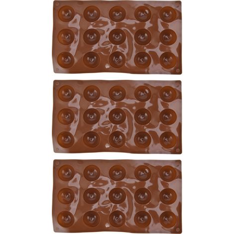 3-teilige Silikonform mit 15 Mulden, Kugeln und Halbkugeln für Schokoladenbomben, Kuchen, Gelee und Pudding (1/5)