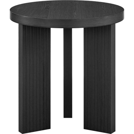 Tavolino rotondo nero in MDF stile moderno, 44,5 cm, 1 pezzo (1/5)