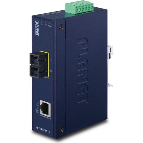 PLANET IFT-802TS15 convertidor de medio 100 Mbit/s 1310 nm Monomodo Azul