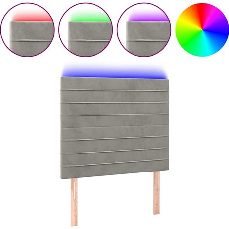 Maison Exclusive - Cabecero con luces LED terciopelo gris claro 1 (1/5)