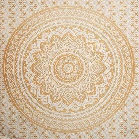 Tapisserie indienne Mandala, décoration élégante, tapisserie, fresque, mandala esthétique, grand mandala, 150 x 130 cm (1/5)